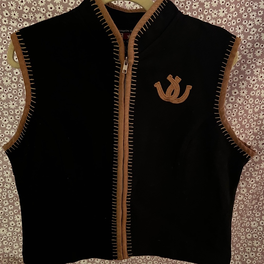 Wool horse shoe vest